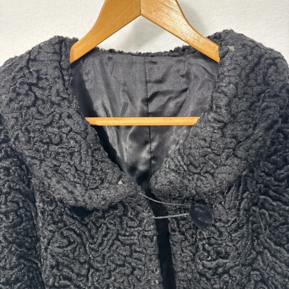 Real‎ Persian Lamb Fur straight  jacket coat  KARAKUL ASTRAKHAN
